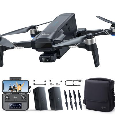 Holy Stone HS600D Drone with Camera for Adults 4K/30fps Video, 48MP/8K Photo, 3-Axis Gimbal with EIS, Level-6 Wind Resistance, 80-Min Flight Time, 6KM Long-Range Transmission, Smart Track, QuickShots