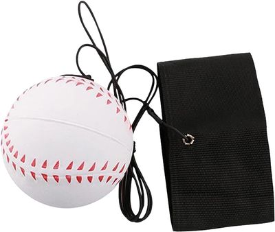 GANPUB 1 Pc White Wrist Return Ball, Sports Wrist Balls on a String, Rubber Rebound Bouncy Wristband Balls on Elastic String Sports Reaction for Wrist Exercise or Play Tennis, Baseball2.36 in
