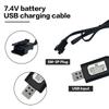 [2-Pack] 7.4V USB Charger Cable with SM-3PIN Plug Compatible RC Car RC Plane RC Tank RC Boat and Other Remote Control for Universal 7.4V 2S Lipo Battery USB Charger with Battery Protection view 3