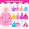 110 Pcs Doll Clothes and Accessories Dress up Toys for Girls with Wedding Dresses, Casual Dresses, Casual Jumpsuit, Swimsuits Bikini, Glasses, Shoes, Hangers, Doll Clothes Toys for Girl Gift view 2