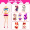 110 Pcs Doll Clothes and Accessories Dress up Toys for Girls with Wedding Dresses, Casual Dresses, Casual Jumpsuit, Swimsuits Bikini, Glasses, Shoes, Hangers, Doll Clothes Toys for Girl Gift view 4