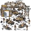 86-In-1 Army Men Toys for Boys 4-7 6-8 8-12, Military Base/Truck/Kayak Boat/Motorcycle/Helicopter/Army Men Action Figures/ Weapon Gear Accessories, Military Combat Toys Boys Christmas Birthday Gifts view 1