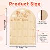ORIGACH My First Year Baby Growth Photo Display Wood Board - 12 Months Newborn Milestones Picture Frame - Neutral Baby Keepsake Board 1st Birthday Party Nursery Decor New Mom Gift - Hot Air Balloon view 2
