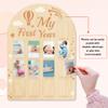 ORIGACH My First Year Baby Growth Photo Display Wood Board - 12 Months Newborn Milestones Picture Frame - Neutral Baby Keepsake Board 1st Birthday Party Nursery Decor New Mom Gift - Hot Air Balloon view 3