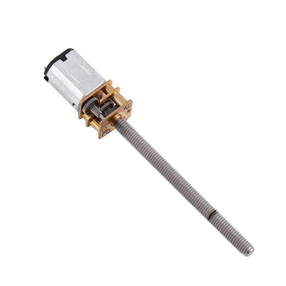 12V 400RPM N20 Micro Gear Motor, Thread Shaft Motor, Long Shaft Motor with Gear Box for Robot Model Aircraft 16mm Shaft M4x55mm