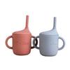 Customized Name Baby Silicone Straw Cup Food Grade Toddler Training Container Silicone Baby Cup With Straw And Lid 5 Styles To Mix And Match Best Gift For Newborns (B) view 1