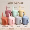 Customized Name Baby Silicone Straw Cup Food Grade Toddler Training Container Silicone Baby Cup With Straw And Lid 5 Styles To Mix And Match Best Gift For Newborns (B) view 4