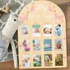 ORIGACH My First Year Baby Growth Photo Display Wood Board - 12 Months Newborn Milestones Picture Frame - Neutral Baby Keepsake Board 1st Birthday Party Nursery Decor New Mom Gift - Pink Butterfly view 4