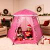 Princess Pop-up Play Tent for Girls: 78"x66" Large Playhouse Castle for Kids Indoor & Outdoor (Pink) view 2