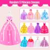 137 Pcs Doll Closet Playset Clothes and Accessories for 11.5 Inch Dolls, Included Princess Dresses,Fashion Dresses,Casual Clothing,Swimsuits,Bags,Shoes,Doll Dress up Toys for Girls Kids Toddlers Gifts view 4