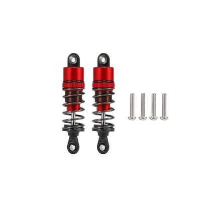 1/10 RC Oil Leakproof Shocks,2Pcs Adjustable Oil Filled Shocks 52mm-120mm for 1/10 RC Buggy Truggy On Road Touring Drift Cars Monster Trucks Upgrade Parts (2PCS 62mm Red)