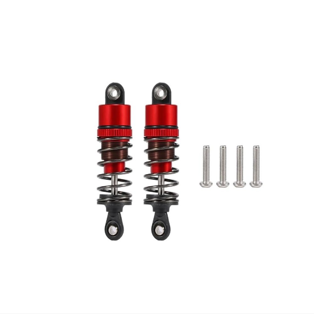 1/10 RC Oil Leakproof Shocks,2Pcs Adjustable Oil Filled Shocks 52mm-120mm for 1/10 RC Buggy Truggy On Road Touring Drift Cars Monster Trucks Upgrade Parts (2PCS 62mm Red)