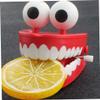 Wind-up Chattering Toy Chomping Teeth Plastic Red Props with Eyes for Party Christmas Halloween Favors Wind-Up Chattering Chomping Teeth with Eyes Wind-Up Chomping Teeth Toy Clockwork Denture Toy Red view 2