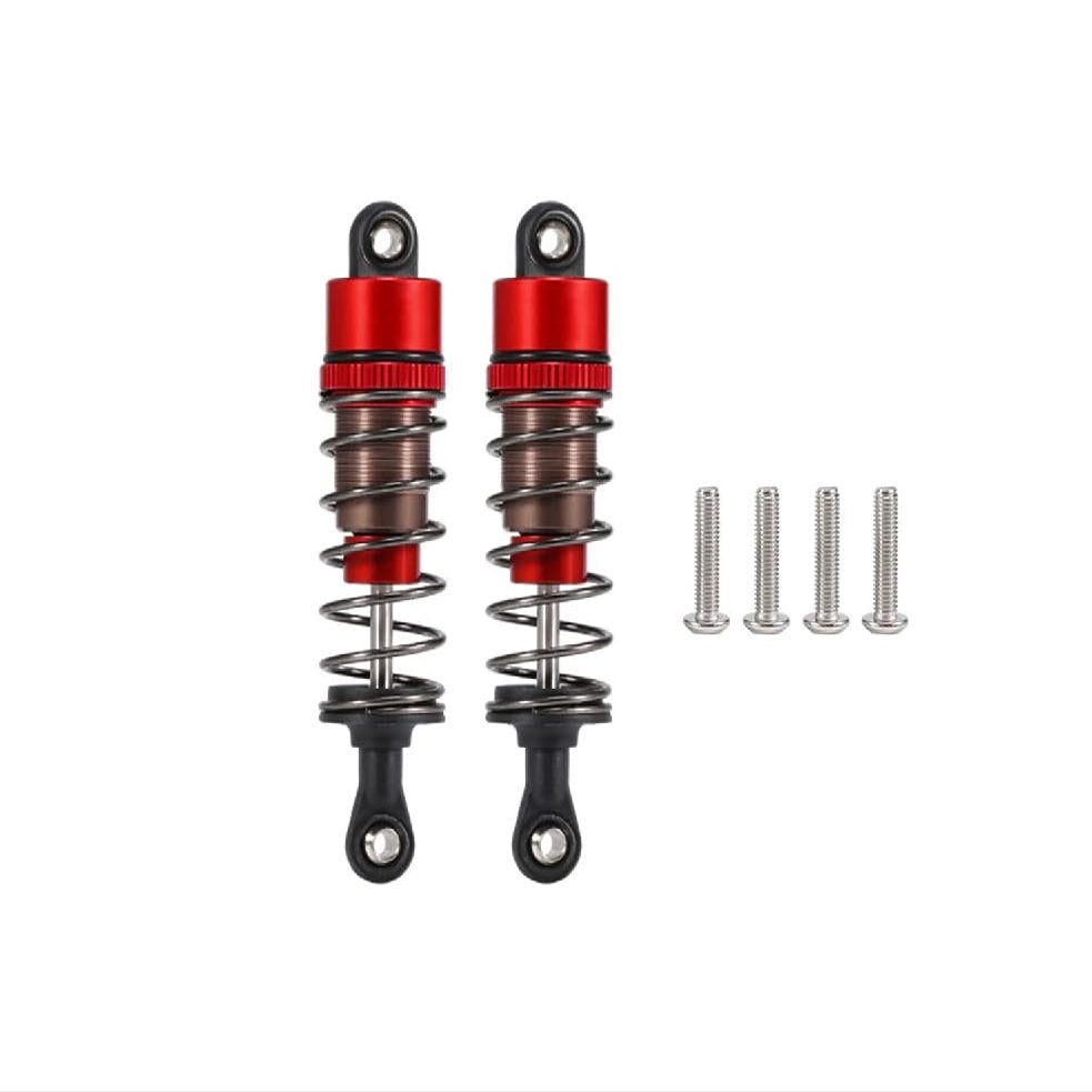 1/10 RC Oil Leakproof Shocks,2Pcs Adjustable Oil Filled Shocks 52mm-120mm for 1/10 RC Buggy Truggy On Road Touring Drift Cars Monster Trucks Upgrade Parts (2PCS 85mm Red)