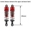 1/10 RC Oil Leakproof Shocks,2Pcs Adjustable Oil Filled Shocks 52mm-120mm for 1/10 RC Buggy Truggy On Road Touring Drift Cars Monster Trucks Upgrade Parts (2PCS 85mm Red) view 2