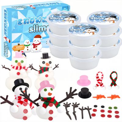 Do You Want to Build a Snowman,9 Pack Putty Slime Kit with Snowman Accessories,Build, Melt & Rebuild Fun,Stress Relief Toy Party Favors Birthday Gifts for Girls and Boys.