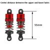 1/10 RC Oil Leakproof Shocks,2Pcs Adjustable Oil Filled Shocks 52mm-120mm for 1/10 RC Buggy Truggy On Road Touring Drift Cars Monster Trucks Upgrade Parts (2PCS 55mm Red) view 2