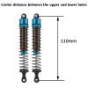 1/10 RC Oil Leakproof Shocks,2Pcs Adjustable Oil Filled Shocks 52mm-120mm for 1/10 RC Buggy Truggy On Road Touring Drift Cars Monster Trucks Upgrade Parts (2pcs 110mm blue) view 2