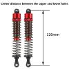 1/10 RC Oil Leakproof Shocks,2Pcs Adjustable Oil Filled Shocks 52mm-120mm for 1/10 RC Buggy Truggy On Road Touring Drift Cars Monster Trucks Upgrade Parts (2PCS 120mm Red) view 2