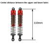 1/10 RC Oil Leakproof Shocks,2Pcs Adjustable Oil Filled Shocks 52mm-120mm for 1/10 RC Buggy Truggy On Road Touring Drift Cars Monster Trucks Upgrade Parts (2PCS 110mm Red) view 2