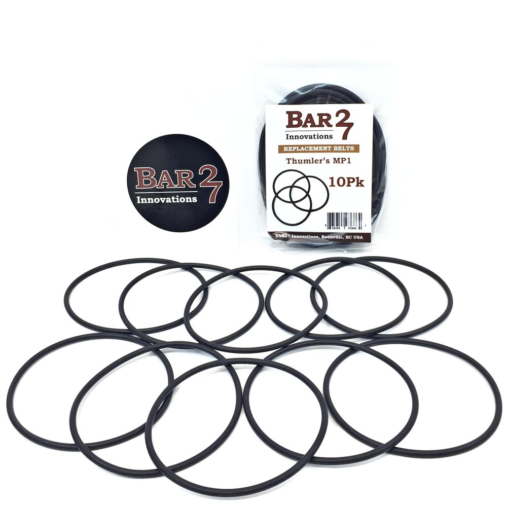 Bar27 Replacement Belts 10 Pack Compatible with Thumlers Tumbler T100 and MP-1 Drive Belt