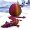 3D Printed Dragon Egg with Dragon Inside, Articulated Crystal Dragon in Egg, Executive Dragon Fidget Desk Toys for Gifts, Home Office Decor D001-S5 (RPG-Red Purple Gold) view 1
