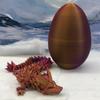 3D Printed Dragon Egg with Dragon Inside, Articulated Crystal Dragon in Egg, Executive Dragon Fidget Desk Toys for Gifts, Home Office Decor D001-S5 (RPG-Red Purple Gold) view 3