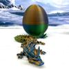 3D Printed Dragon Egg with Dragon Inside, Articulated Crystal Dragon in Egg, Executive Dragon Fidget Desk Toys for Gifts, Home Office Decor D001-S5 (OBG-Orange Blue Green) view 1