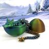 3D Printed Dragon Egg with Dragon Inside, Articulated Crystal Dragon in Egg, Executive Dragon Fidget Desk Toys for Gifts, Home Office Decor D001-S5 (OBG-Orange Blue Green) view 2