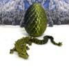 3D Printed Crystal Dragon and Dragon Egg Articulated Adult Crystal Dragon Silk Finish 4 Dual Colors Option, Fidget Toy Executive Desk Toy D001-S2-DS (Black Gold) view 1
