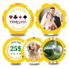 Custom Personalized Casino Grade Poker Chips Customizable Logos Image Text Colors Business Cards for Golf Unique Keepsake Gifts Promotional Activities Wedding Free Drink Tickets (Yellow 40MM) view 1