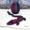 3D Printed Dragon and Dragon Egg Articulated Adult Gemstone Dragon Silk Finish 4 Dual Colors Option, Fidget Toy Executive Desk Toy D008-S1 (Black Rose Red) view 1