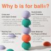 b is for Ball Food Grade Silicone Sensory Baby & Toddler Ball | teether | squirty Bath Toy | Stacking Toy | Montessori Toy | Dishwasher Safe | 6 Months+ | 2 Ball Set view 3