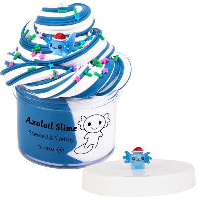 Christmas Axolotl Butter Slime,Non Sticky,Stress Relief,Scented and Stretchy Clay Sludge Toy,Birthday Gifts,DIY Slime Party Favor,Christmas Stocking Stuffers for Kids (7oz 200ML)