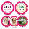 pensoda Custom Personalized Casino Grade Poker Chips Customizable Logos Image Text Colors Business Cards for Golf Unique Keepsake Gifts Promotional Activities Wedding Free Drink Tickets(Rose Red 40MM) view 1
