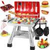 2026 Kids Kitchen Playset Toy Grill BBQ with Smoke Light Pretend Play Food Toys Cooking Set 2-Layer Barbecue Gifts for Toddler Boys Girls 3-5 6 7 view 1