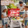 2026 Kids Kitchen Playset Toy Grill BBQ with Smoke Light Pretend Play Food Toys Cooking Set 2-Layer Barbecue Gifts for Toddler Boys Girls 3-5 6 7 view 2