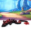 3D Printed Black Cherry Blossom Dragon, Articulated 12" Dragon Fidget ADHD Autism Toy, Executive Home Desk Toy BLK-DR (Black and Red) view 1