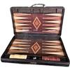 18-inch Premium Leather Backgammon Set for Adults, Handmade Crocodile Pattern Faux Leather Covering Vintage Board Game Bag Gift Ideas for Dad, Him view 1
