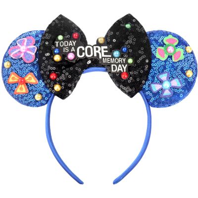 ETLUK Mouse Ears Headband, Sequin Bow Blue Headband for Women Girls Adult, Parks Ears for Cosplay Accessories Party Decorations