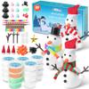 ARTPAR 20 Piece Kids Snowman Craft Set with Air Dry Clay 102 Colors, Kids DIY Christmas Crafts, Christmas Activity Snowman Making, DIY Modeling Clay Set, Gifts for 3-12 Boys and Girls view 2