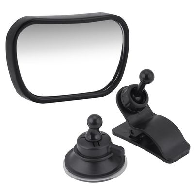 360 Rotatable Two in One Inside Car Adjustable Mirror for Baby Safety, Back Seat Rear View Non Glass Material