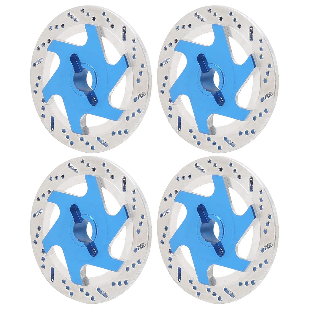 Bnineteenteam RC Brake Disc, 4PCS Universal Aluminum Alloy RC Car Accessory Metal Hex Adapter for 1/10 Remote Control Car (Dark Blue