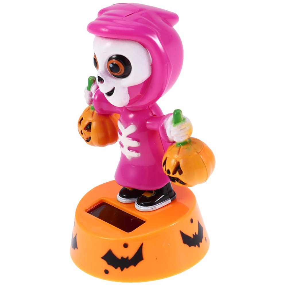 ifundom Ghost Shape Solar Dancing Decor Halloween Skeleton Figurine Car Ornament for Decoration Charming Design for Home Solar-Powered Halloween Decor Random Style