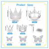 Flower Bouquet Accessories Including 4Pcs Crown Cake Topper Mini Tiara,12 Butterfly Decorations and 50Pcs Bouquet Pins for Birthday Wedding view 2