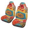BEIVGOXL African Textile Patchwork Print Printed Car Seat Covers Full Set for Women Universal Car Seat Covers,Easy to Install Cover Set,Fit for Most Cars,Sedan,SUV, Van 2 Pcs view 1