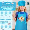 R HORSE Kid Apron and Chef Hat Set 2Pcs Adjustable Children Blue Artist Kitchen Apron, Dress up Role Play Chef Toy Cooking Baking Painting and Training Kits Funny Birthday Christmas Gift for Kids view 3