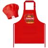 R HORSE 2Pcs Christmas Kid Apron and Chef Hat Set, Xmas Red Adjustable Children Red Kitchen Apron, Dress up Role Play Chef Toy Cooking Baking Painting Training Kits for Kids Birthday Christmas Gift view 1