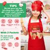 R HORSE 2Pcs Christmas Kid Apron and Chef Hat Set, Xmas Red Adjustable Children Red Kitchen Apron, Dress up Role Play Chef Toy Cooking Baking Painting Training Kits for Kids Birthday Christmas Gift view 3
