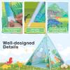 BRINJOY Teepee Tent for Kids, Toddlers Dinosaur Play Tent with LED String Lights, Foldable Children Teepee Tent Toy w/Storage Bag, Indoor Outdoor Pretend Playhouse Gift for Boys Girls Ages 3+ view 3